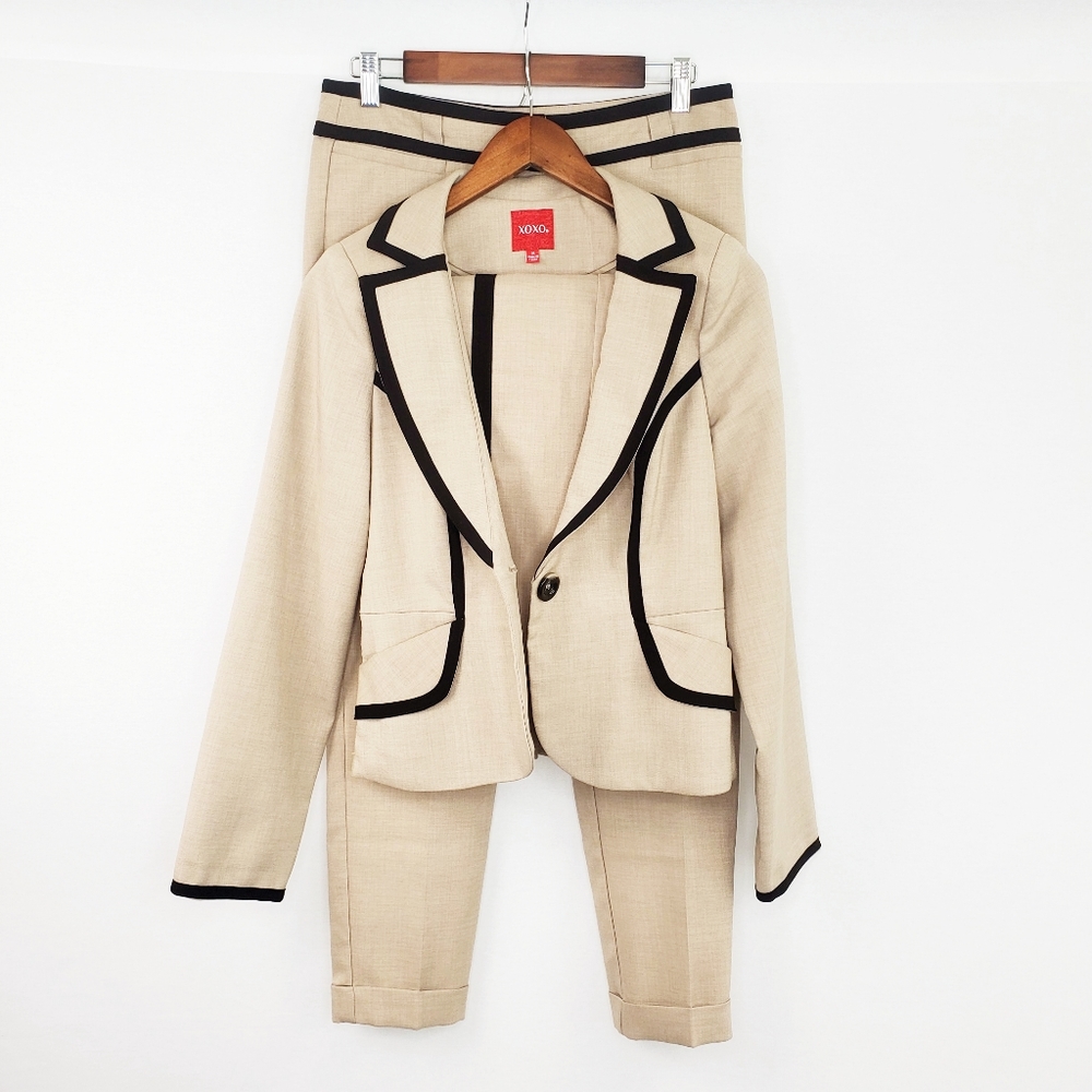 XOXO Tan Women's Three Piece Blazer Suit